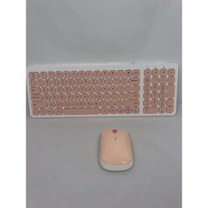 2.4GH FULL-SIZE SLIM WIRELESS PINK KEYBOARD AND MOUSE SET